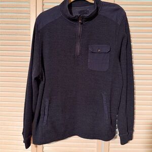 Borgo28 Men's Navy Quarter-Zip Sweater